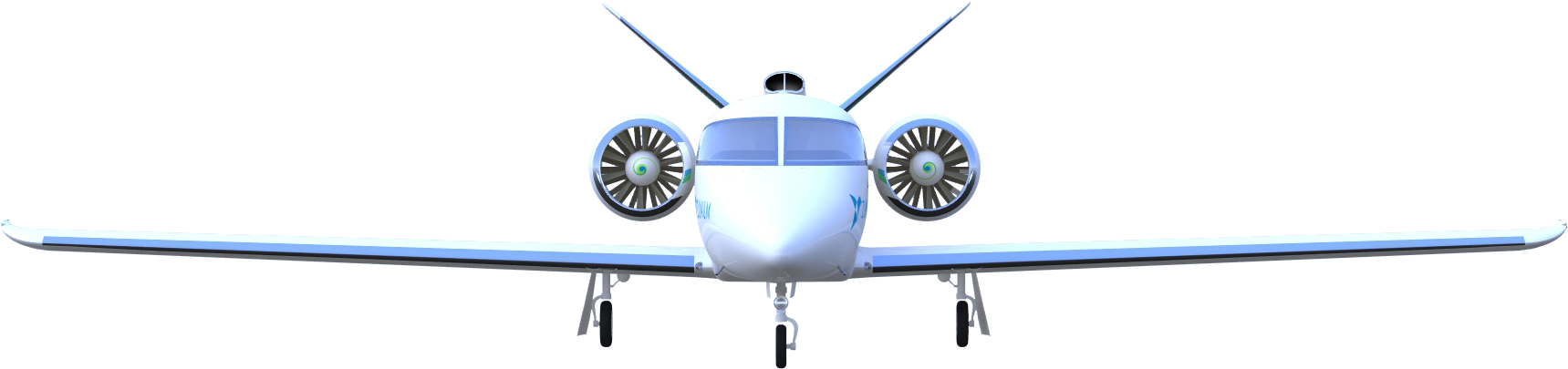 Zunum 2022 Aircraft Front View With Gear - Monoplane (2000x1500), Png Download