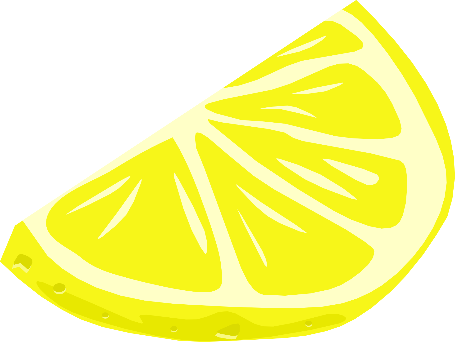 Drawing Of A Slice Of Juicy Lemon - Lemon Wedge Cartoon (1920x1445), Png Download