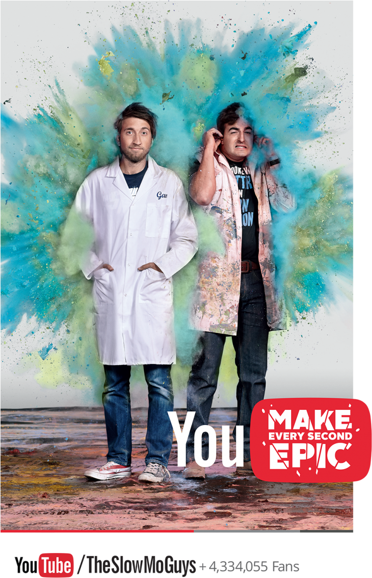 The Slow Mo Guys Are One Of The Budding Youtube Acts - The Slow Mo Guys (777x1200), Png Download