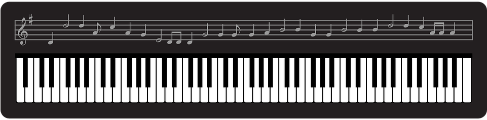 Teclado - Music Teacher Thank You Black And White Musical Notes (960x480), Png Download