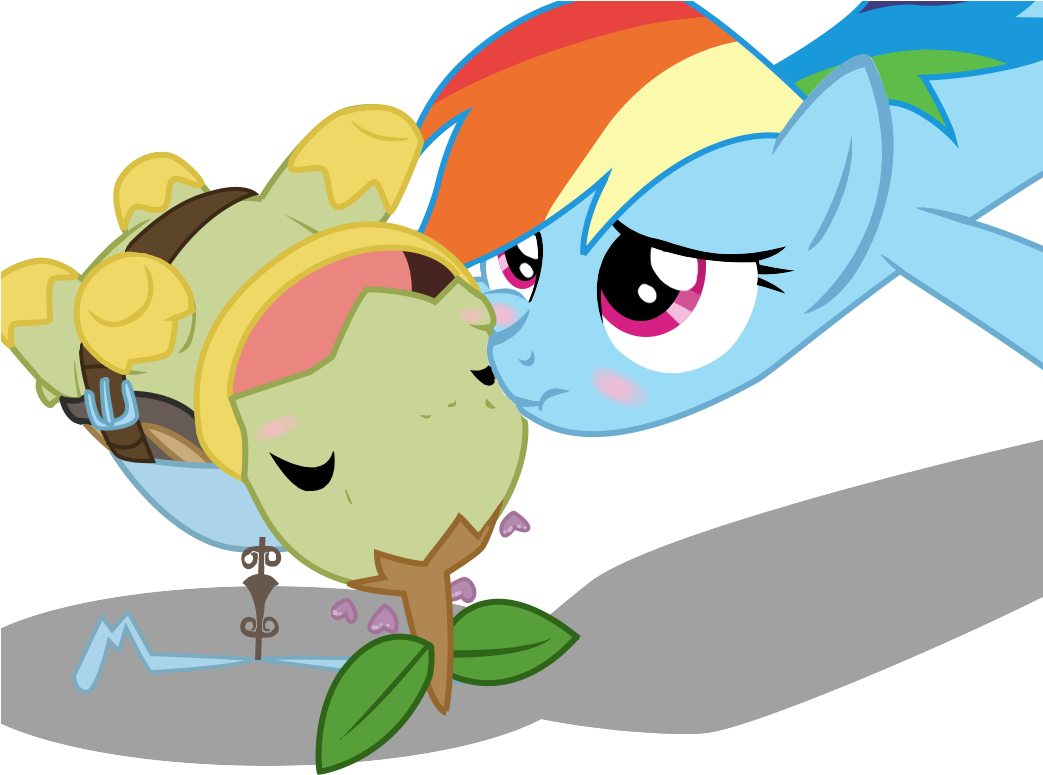 Blush Sticker, Crossover, Duo, Female, Heart, Mare, - Rainbow Dash (1042x1024), Png Download