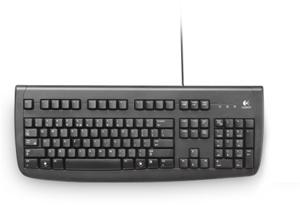 Pestaña Teclado Logitech Deluxe - Keyboard Layout With Number Pad (455x500), Png Download