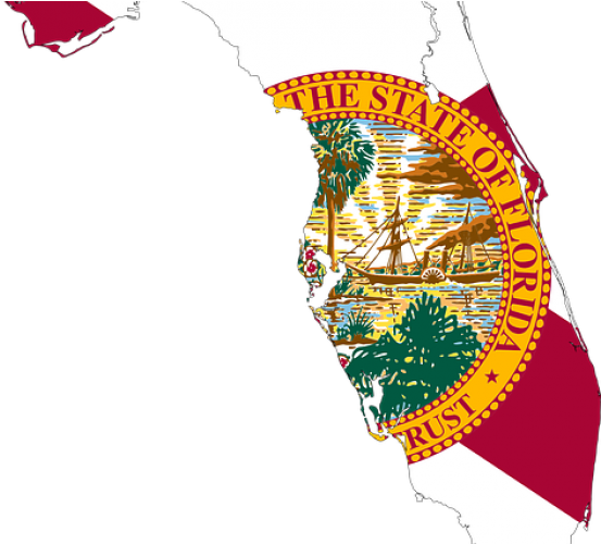 Florida - Great Seal Of Florida Square Sticker 3" X 3" (750x499), Png Download