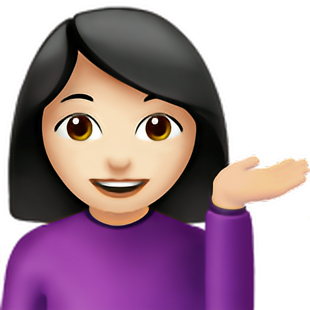 Girl Emoji Iphone Iphoneemoji Emoticon Png Black Iphone - Woman Tipping Hand Emoji (640x640), Png Download