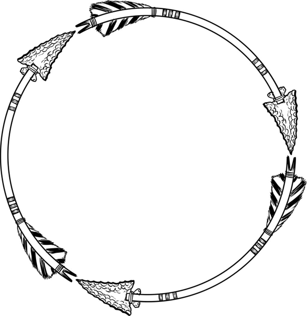 Arrow Arrows Wreath Circle Round Frame Border Line - Free Circle Border Png (698x720), Png Download