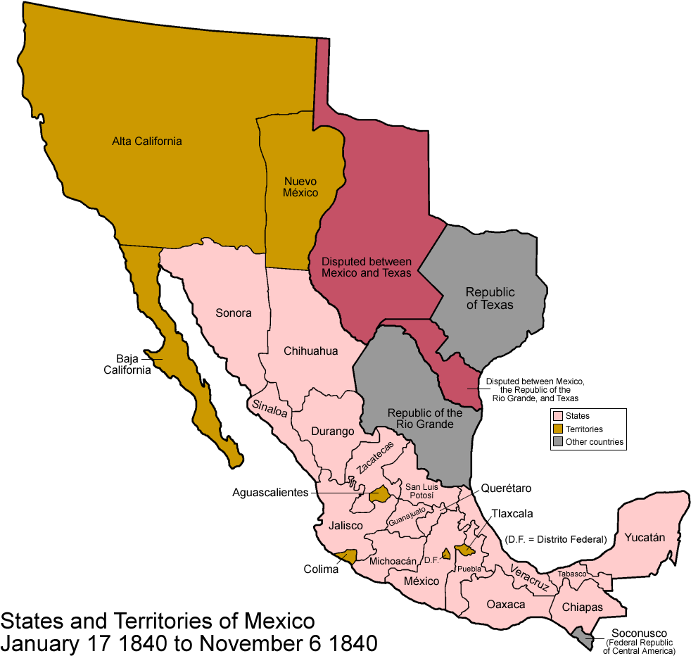 Mexico 1840 01 To 1840 11 - Mexico 1836 (1000x957), Png Download