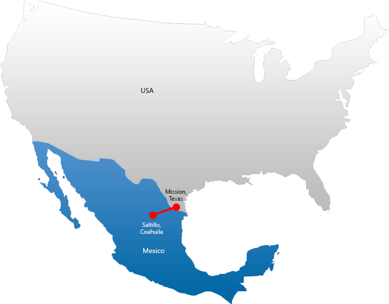 Map Showing Manufacturing In Saltillo, Coahuila Mexico - Mexico Home Country 9" X 6" Metal Sign - Solid Dark (800x638), Png Download