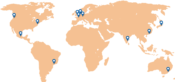 Dareboost Test Locations Map - World Map Plain Blue (600x285), Png Download