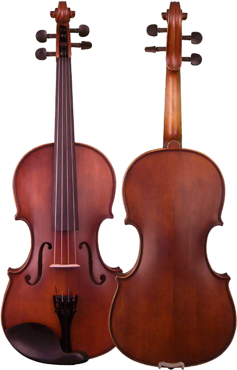 The 310e Viola Features A Hand Carved Solid Spruce - Cecilio Cva-600 15.5-inch Ebony Fitted Highly Flamed (490x750), Png Download
