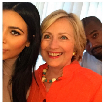 Bet On Twitter - Kim And Kanye Hillary Clinton (608x342), Png Download