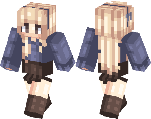 Minecraft Girl Skin With Sweater (528x418), Png Download