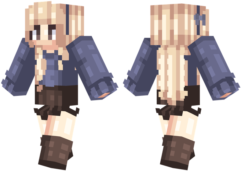 Apple - Minecraft Girl Skin With Sweater (804x576), Png Download