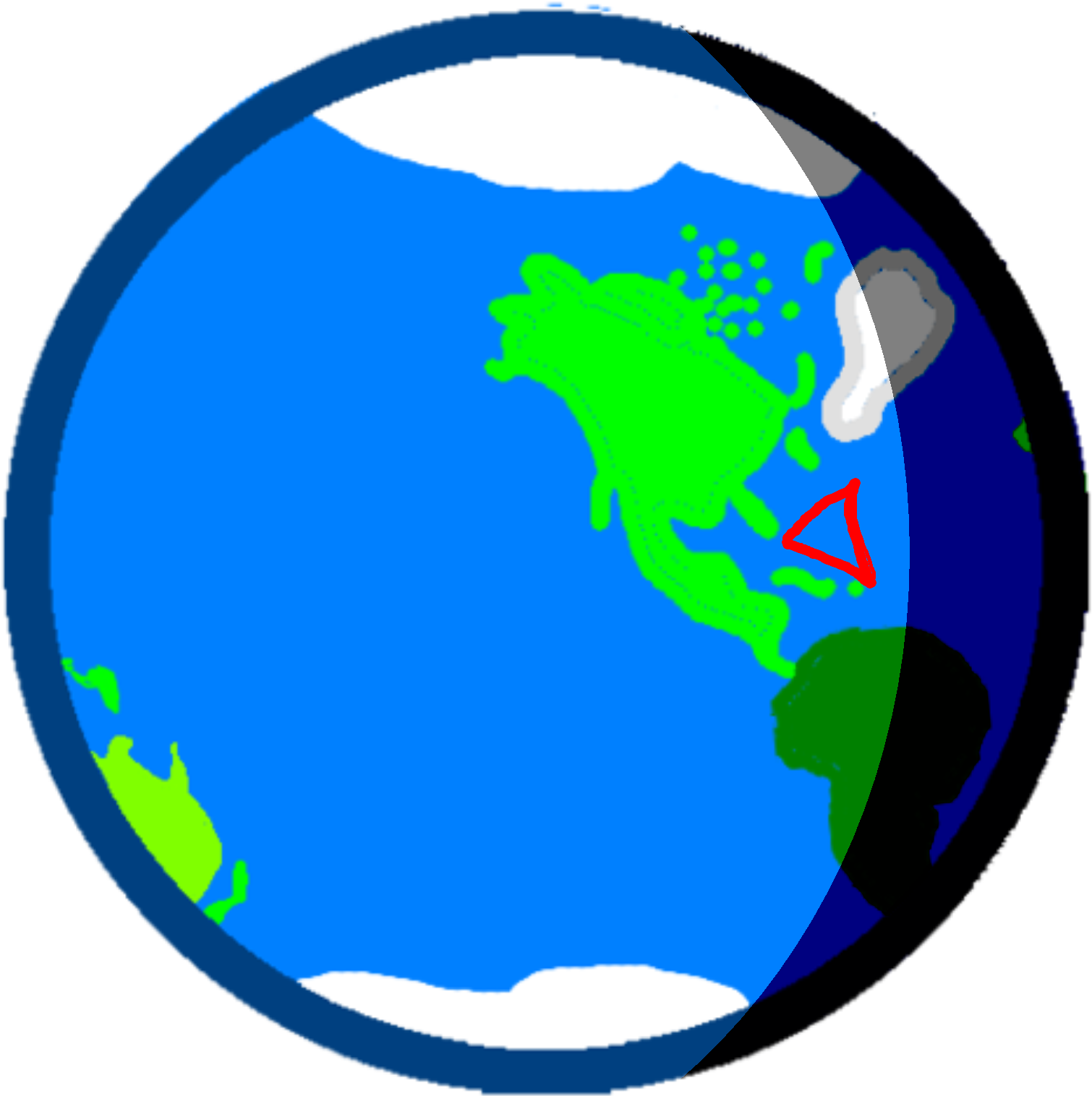 Earth Bermuda Triangle Body - Circle (1558x1546), Png Download