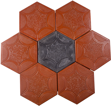 Tri Hexa Joined Mangalore Tiles Ltd - Tile (378x360), Png Download