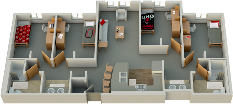 Scott Crossing - Scott Campus - University Of Nebraska Omaha Dorms (800x434), Png Download
