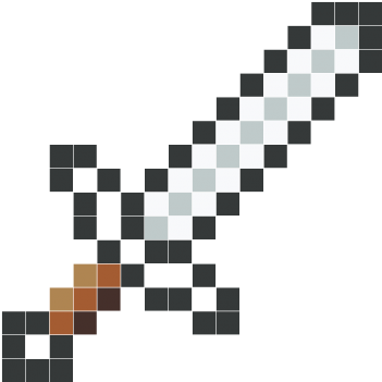 Iron Sword - Perler Beads Minecraft Iron Sword (350x450), Png Download