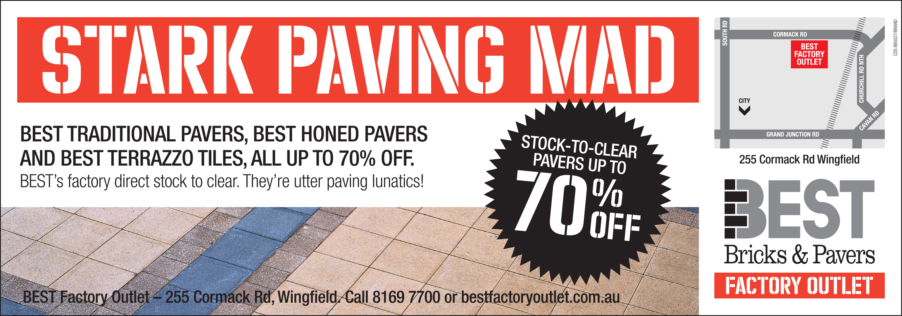 Best Factory Outlet Adelaide Pavers - Best Bricks & Pavers Factory Outlet (3094x1086), Png Download