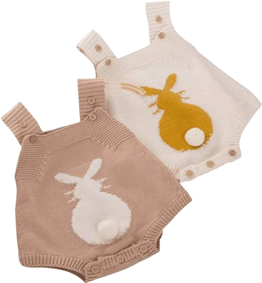 Bunny Tail Knitted Playsuit - Romper Suit (600x600), Png Download