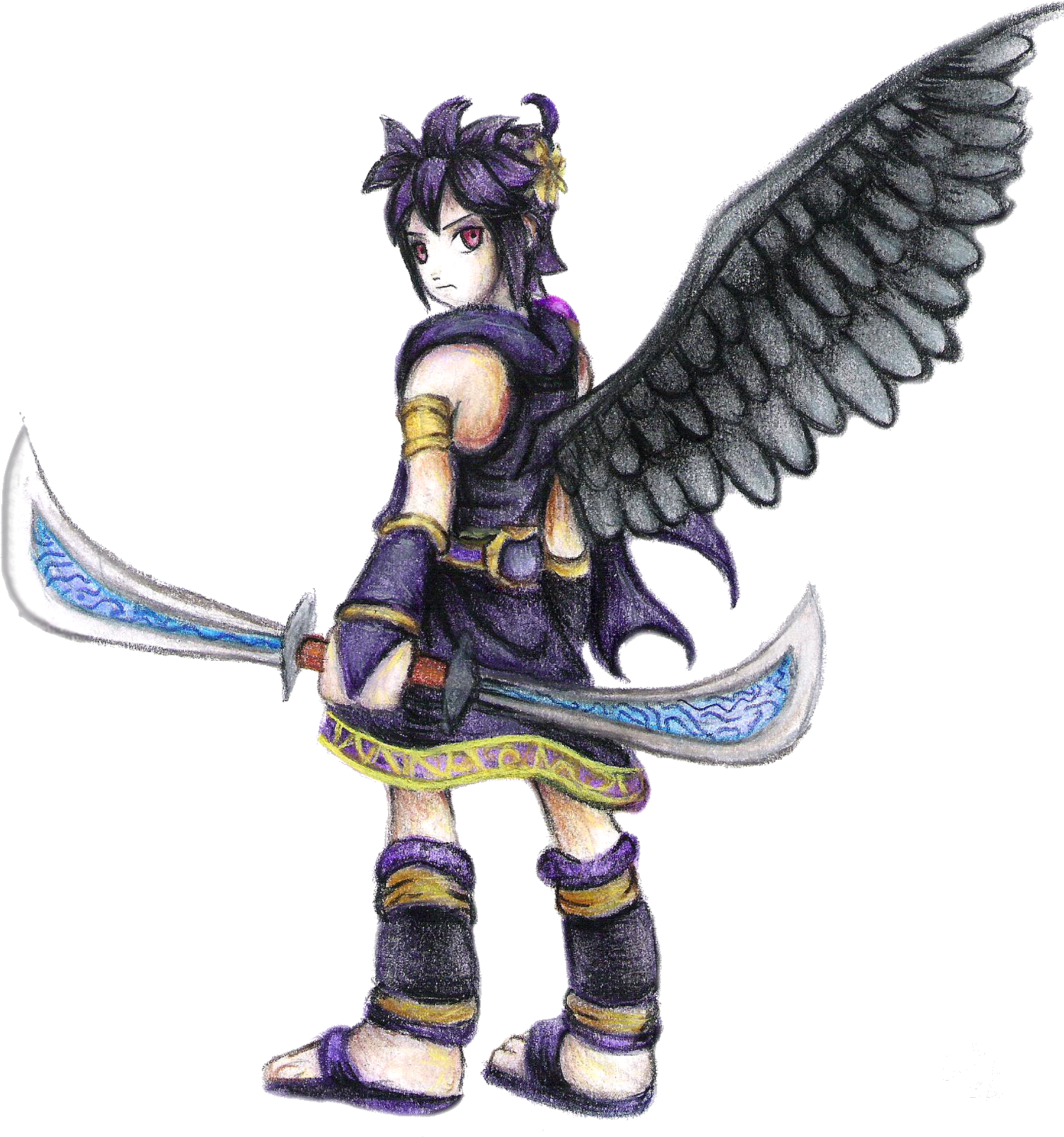 Dark Pit, The Angelic Anti Hero Silver Bow (1518x1617), Png Download