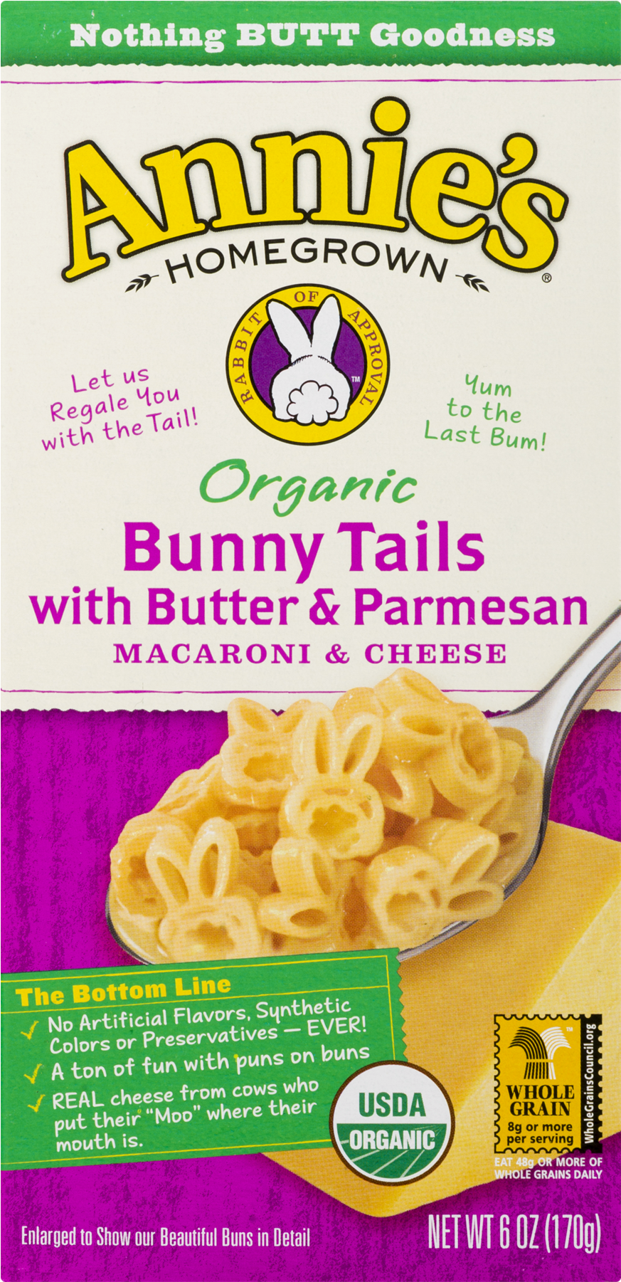 Annie's Bunny Tails With Butter And Parmesan Macaroni - Annies Organic Bunny Tails With Butter & Parmesan (1800x1800), Png Download