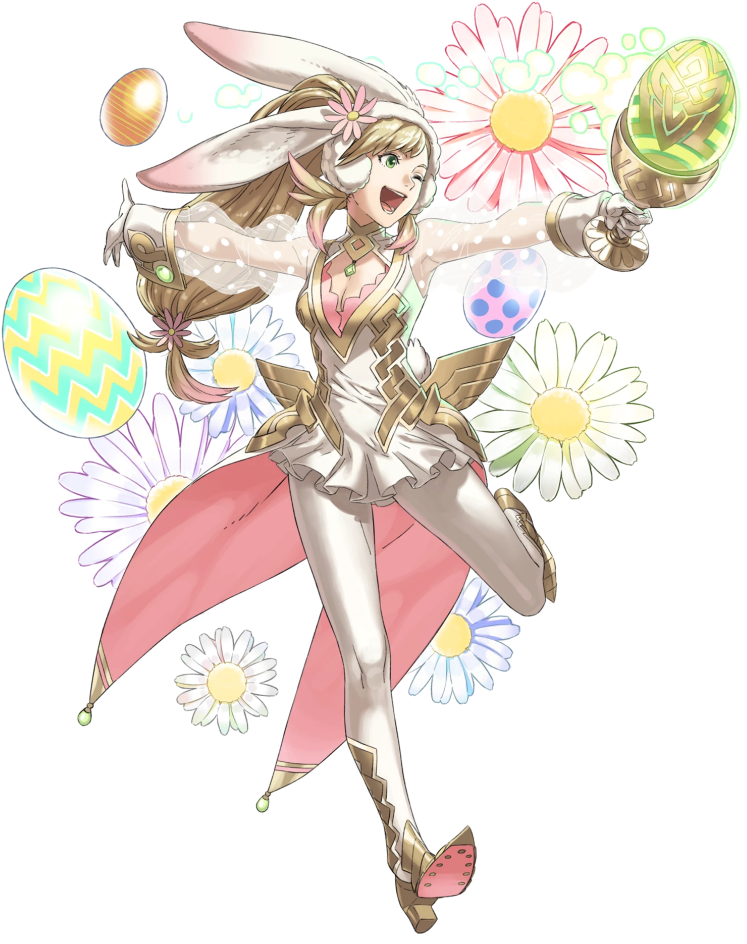 1girl Animal Ears Bangs Blonde Hair Breasts Bunny Tail - Fire Emblem Heroes Spring Sharena (850x969), Png Download
