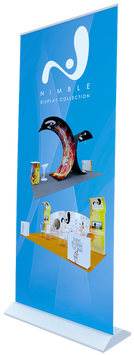 Single Sided Retracting Banner Stand - Cartoon (498x373), Png Download