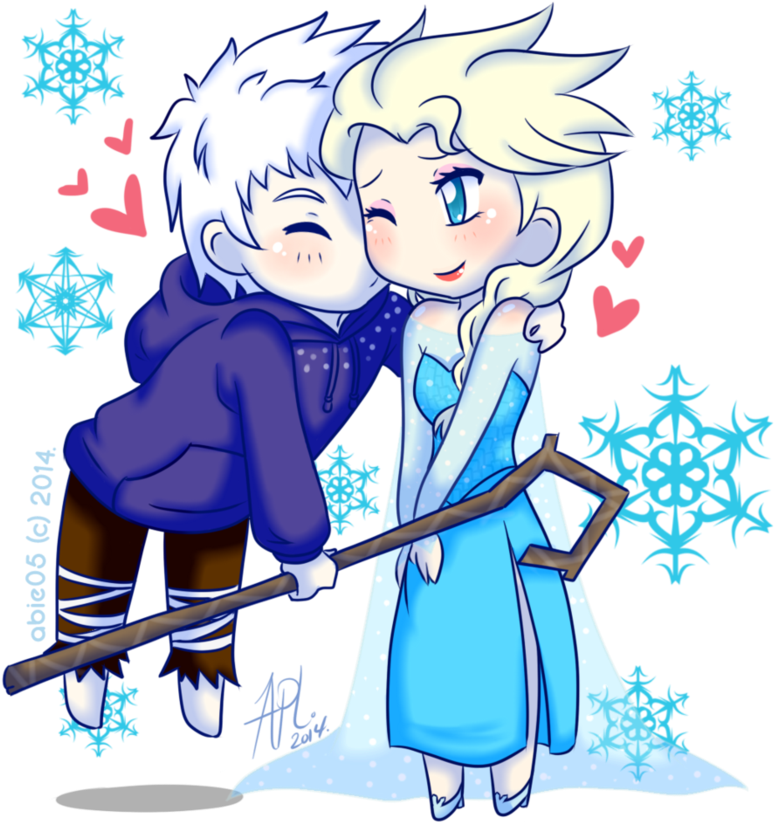 Download Elsa & Jack Frost Images A Kiss Hd Wallpaper And Background - Elsa  E Jack Frost Kiss PNG Image with No Background 