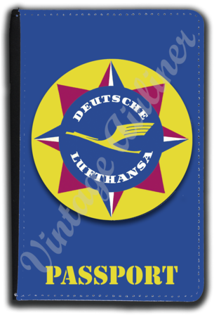 Lufthansa Airlines 1950's Bag Sticker Passport Case - Finse (308x479), Png Download