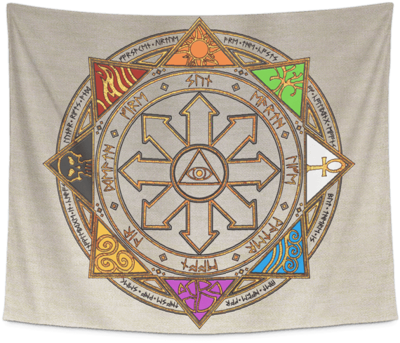 Magic Sigil Color Tapestry - Tapestry (600x600), Png Download