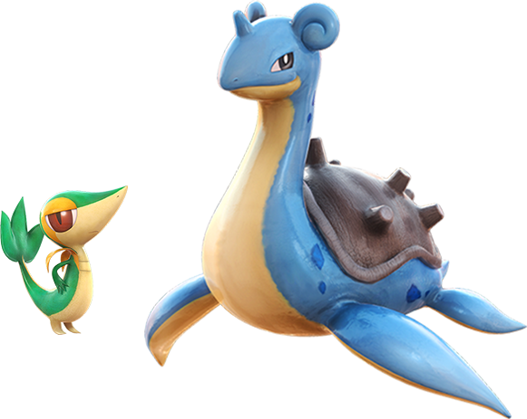 Pokken Snivy And Lapras - Pokken Tournament Dx Lapras (581x463), Png Download