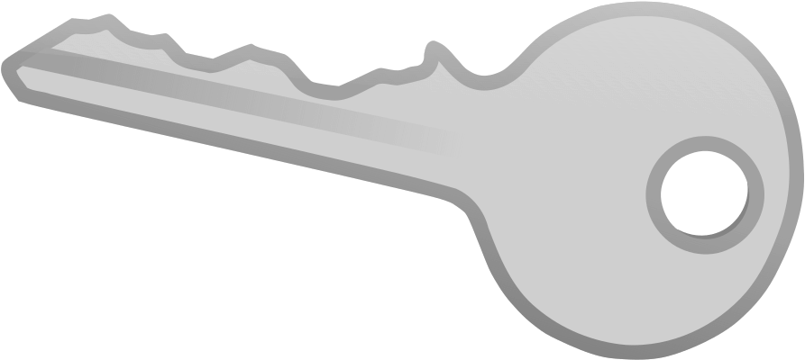 Grey Key Clipart - Small Key Clipart (1000x743), Png Download