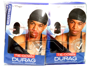 Tie-down Durag Black - Black Durag, Du Rag Black Hair Wave Breathable Cool (380x380), Png Download