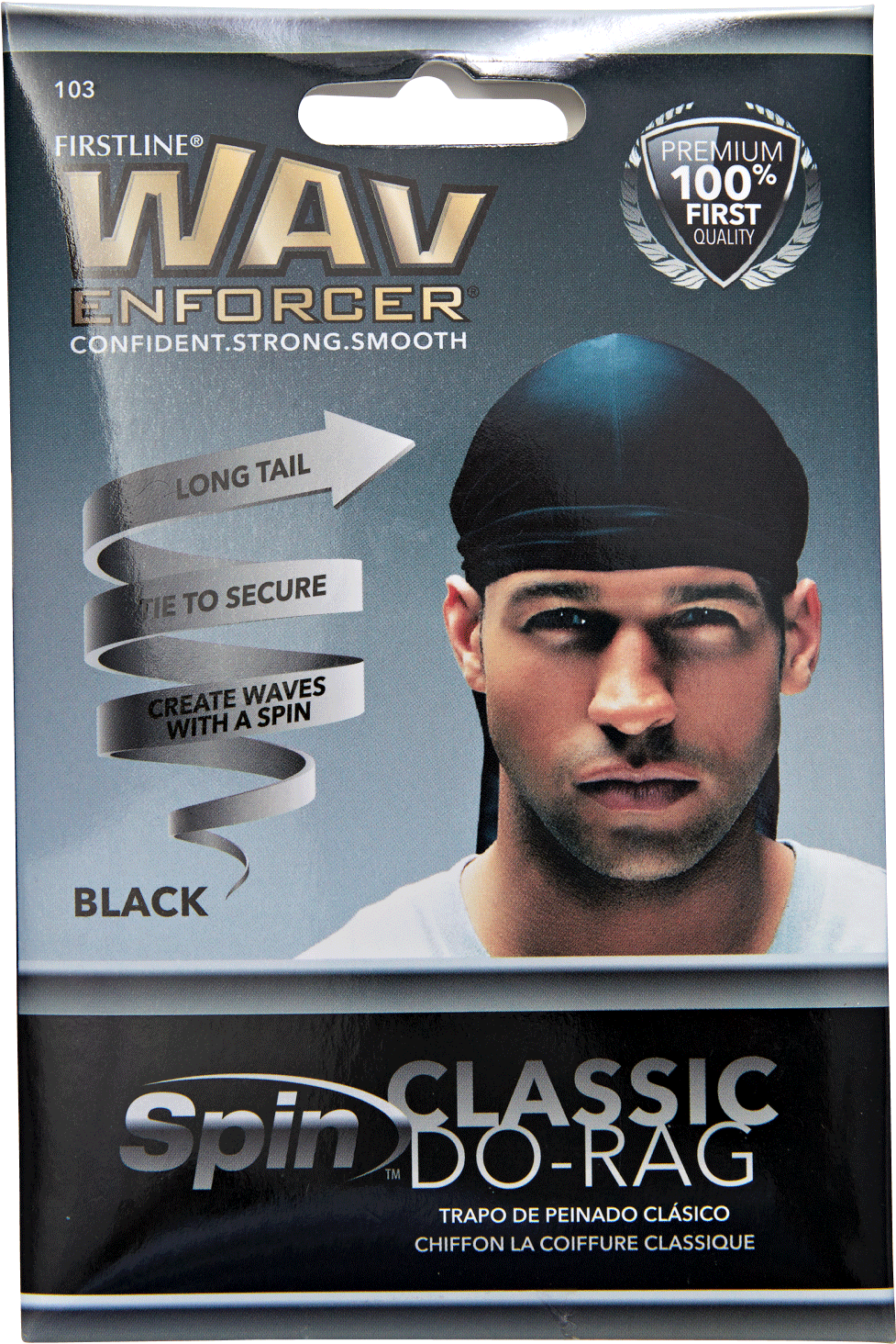 Wav Enforcer Black Do-rag Classic (1500x1500), Png Download