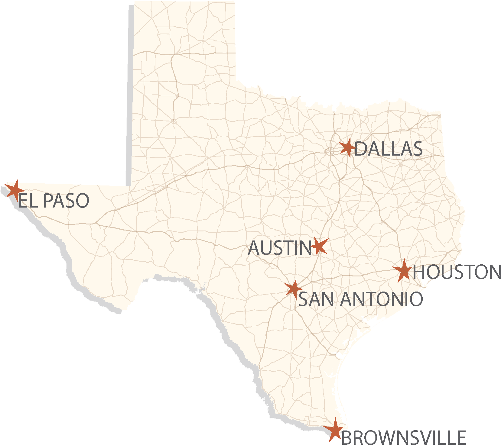 State Of Texas Map With Campuses - Map Of Texas (1722x1549), Png Download