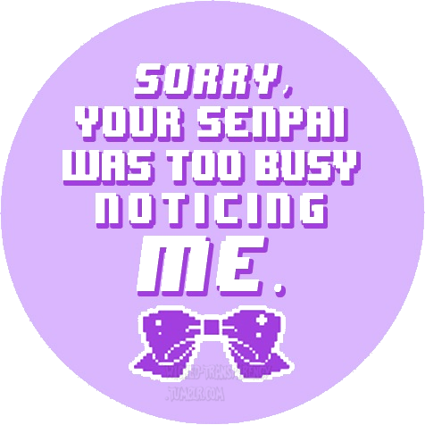 Your Senpai Luas To0 Busy Iim Text Pink Purple Font - Your Senpai Noticed Me (476x476), Png Download