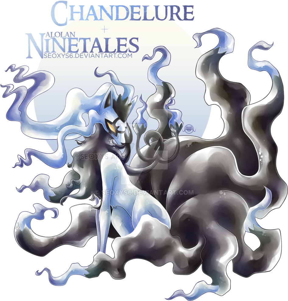 Chandelure X Alolan Ninetales [speed Paint] By Seoxys6 - Ninetales Chandelure (1024x1055), Png Download