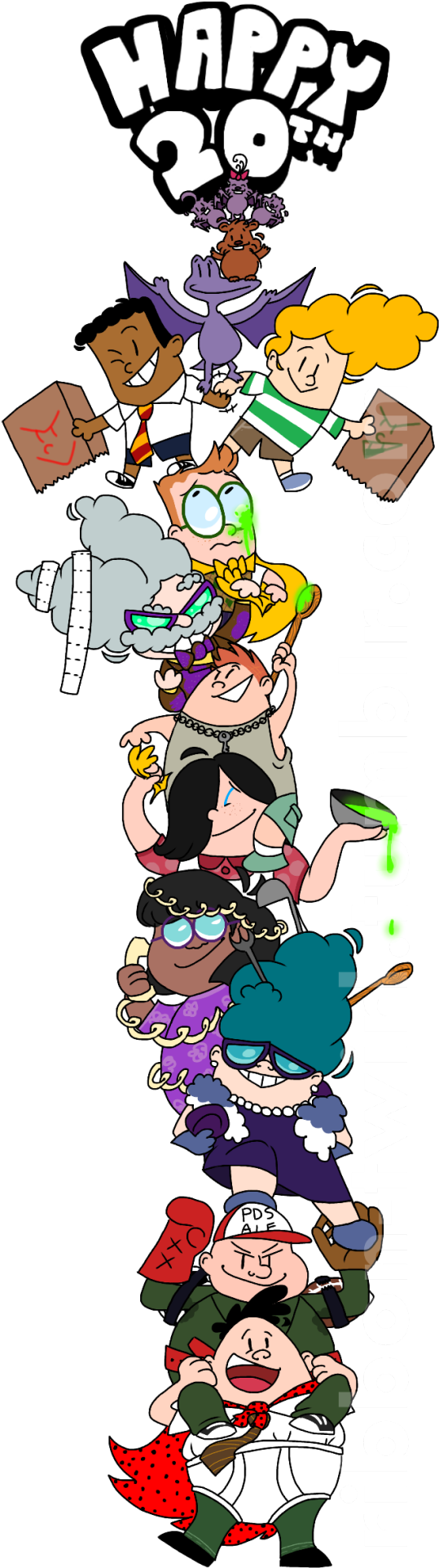 Mapa Pd Captain Underpants And The Wrath Of The Wicked - Captain Underpants 20th Anniversary (200x638), Png Download
