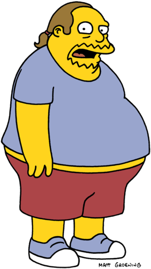 1) Funny Characters - Simpsons Comic Book Guy (357x600), Png Download