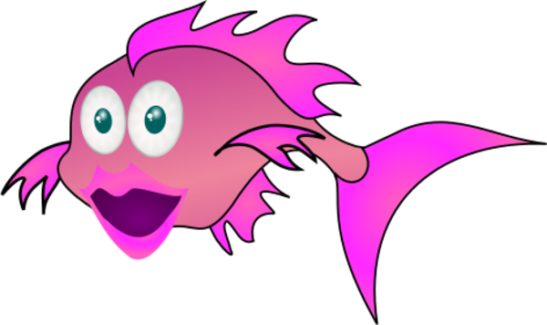 Fish Cartoon Smile Funny Vector Clip Art 4da9fc Clipart - Fish Clip Art (600x356), Png Download