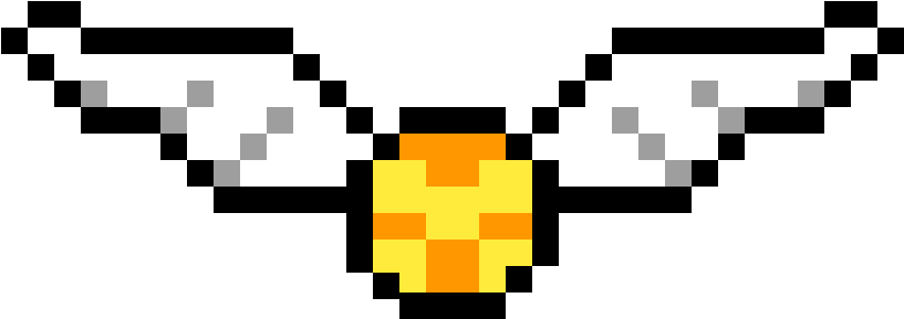 Harry Potter Golden Snitch - Golden Snitch Pixel Art (1200x600), Png Download