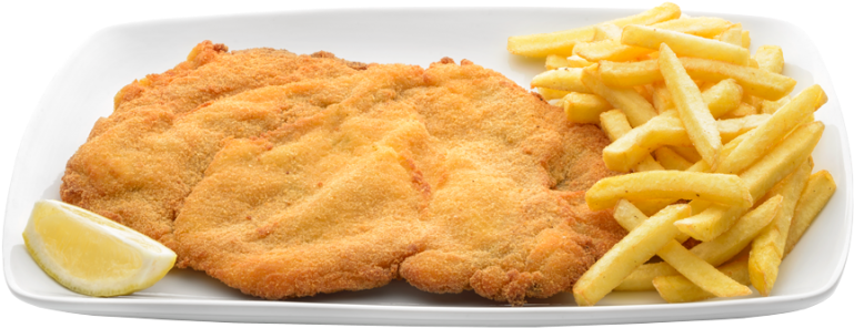 Imágenes De Papas Fritas - Milanesa De Pollo Con Fritas (800x325), Png Download