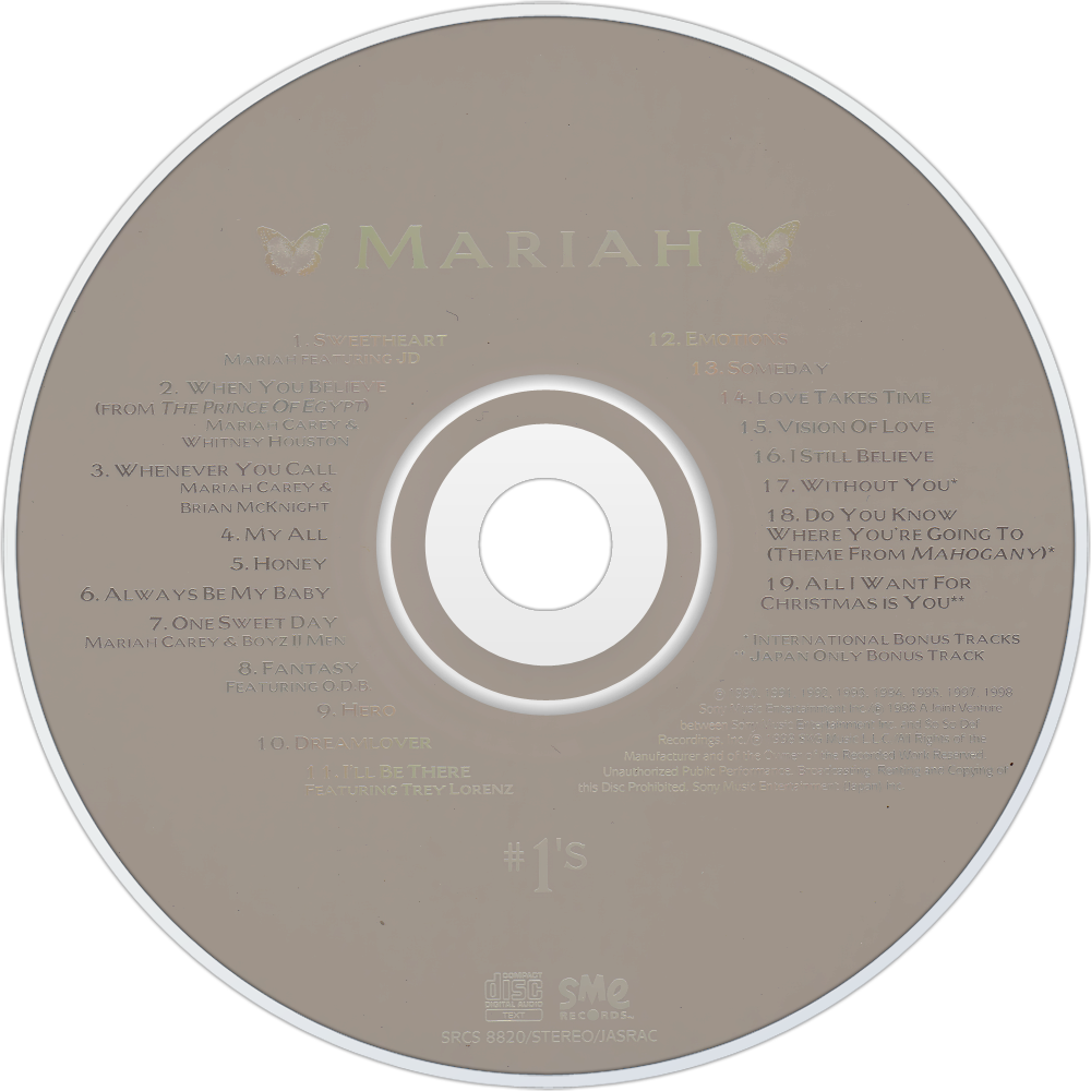 Mariah Carey - Mariah Carey #1's Cd (1000x1000), Png Download