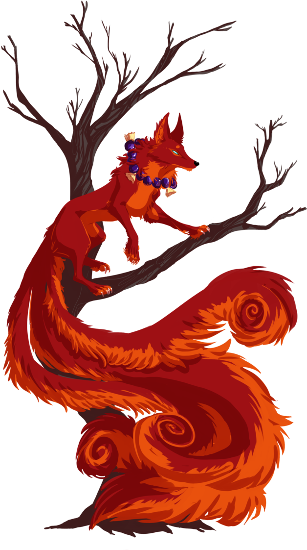 The Red Kitsune By Eliaowl-d5v9grd - Red Kitsune (680x1174), Png Download