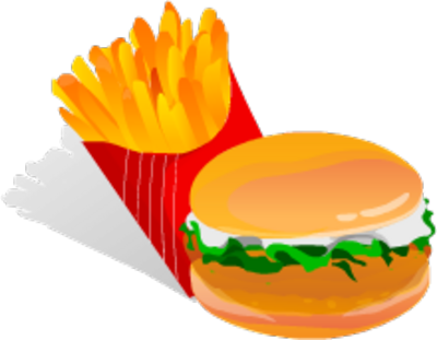 Free Download Hamburguesas Y Papas Fritas Animado Clipart - Fast Food Vector Free (400x311), Png Download