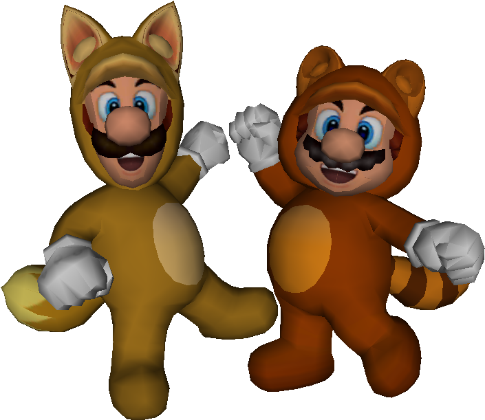 Download Zip Archive - Tanooki Mario And Luigi (750x650), Png Download