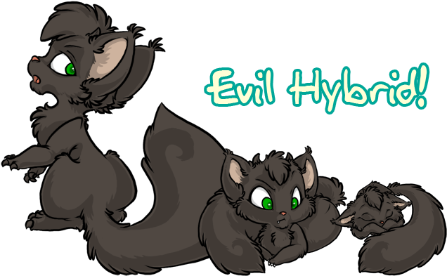 Evil Kitsune - Cartoon (650x400), Png Download