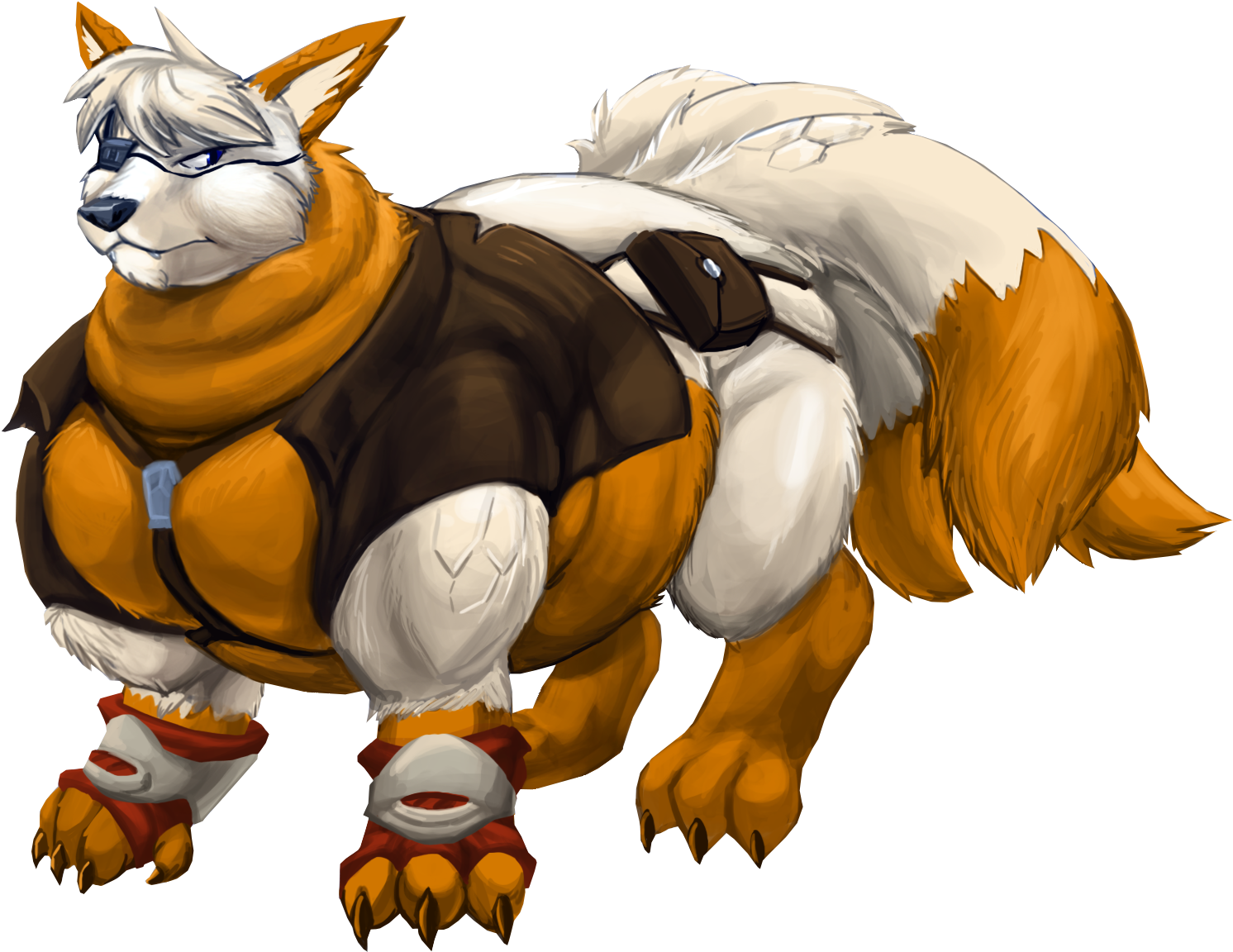 Round Kitsune - Cartoon (1572x1180), Png Download