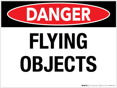 Flying Objects - Air Compressor Safety Sign (500x376), Png Download