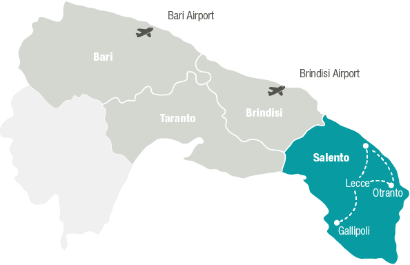 Bike Map - Salento (594x384), Png Download