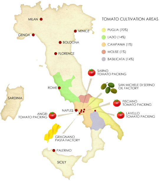 Heritage-map - Italy Food Production Map (543x613), Png Download